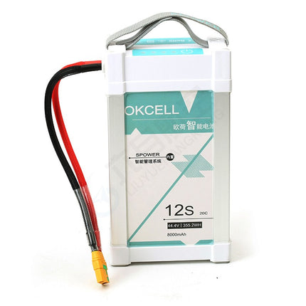 OKCEL 8000mAh 12S 20C 44.4Vインテリジェントリポバッテリー XT90-S