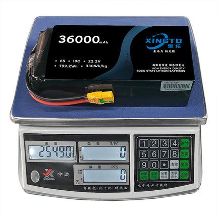 XINGTO 6S 22.2V 36000mah 10C Lipo バッテリー高密度半固体リチウム電池