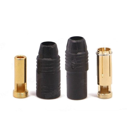 Amass AS150 7mm 金メッキアンチスパークコネクターオスメス 黒色 抵抗なし（1pcs）