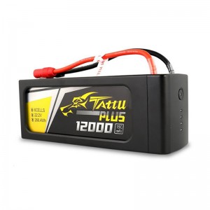 TATTU PLUS 12000mAh 6S 15C 22.2V リポバッテリー 産業ドローン用 プラグ付き - XT90S
