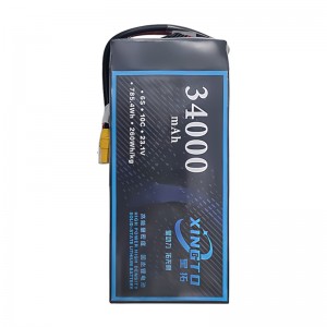 XINGTO 6S 23.1V 34000mAh HV 10C Lipo バッテリー高密度半固体リチウム電池　産業ドローン用 - XT90