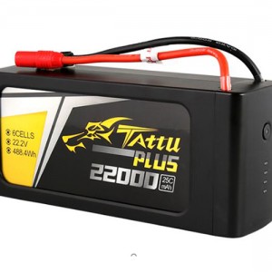 TATTU PLUS 22000mAh 6S 25C 22.2V リポバッテリー 産業ドローン用 AS150 + XT150プラグ付き